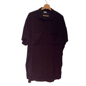 Shaina Mote Black Short Sleeve Button-Up lightweight Women's Shirt dress Size 4